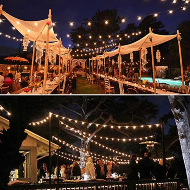 Outdoor Solar String Lights, 10M 50LED Waterproof Christmas Fairy Lights with 8 Modes, Crystal Ball Design for Christmas, Garden, Lawn, Porch, Gazebo & Bistro Decor