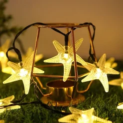 Outdoor Solar String Light Solar String Lights 8 Modes Outdoor Waterproof 7M-50LEDs 6.5M-30LEDs Ocean Stars Fairy String Lights Wedding Garden Holiday Home Decoration LED Solar Garden Light