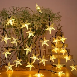 Outdoor Solar String Light Solar String Lights 8 Modes Outdoor Waterproof 7M-50LEDs 6.5M-30LEDs Ocean Stars Fairy String Lights Wedding Garden Holiday Home Decoration LED Solar Garden Light