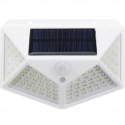 Outdoor Solar Wall Lamp with Motion Sensor, 100 LEDs, 3 Modes, 270° Lighting Angle, IP67 Waterproof for Garage, Fence, Deck & Courtyard 2/4PCS