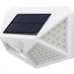 Outdoor Solar Wall Lamp with Motion Sensor, 100 LEDs, 3 Modes, 270° Lighting Angle, IP67 Waterproof for Garage, Fence, Deck & Courtyard 2/4PCS