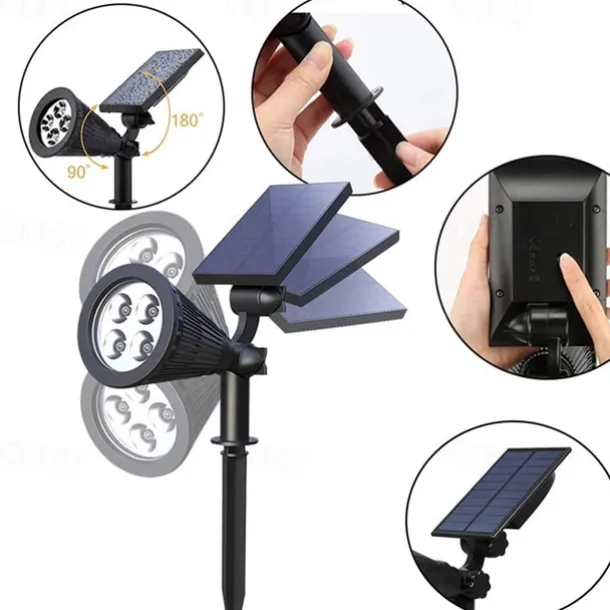 Outdoor Solar Wall Lights IP65 Waterproof Lawn Ground Lamp RGB Changing 4 LED Beads Landscape Spotlights Garden Lawn Yard Decoration Outdoor Light