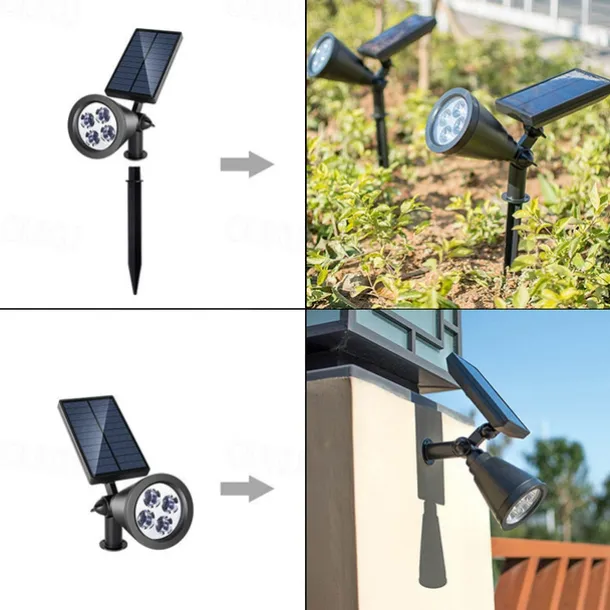 Outdoor Solar Wall Lights IP65 Waterproof Lawn Ground Lamp RGB Changing 4 LED Beads Landscape Spotlights Garden Lawn Yard Decoration Outdoor Light