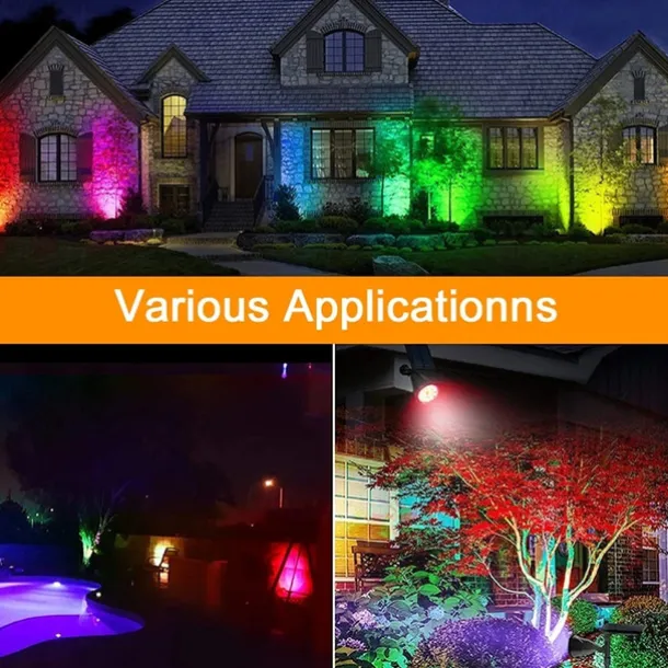 Outdoor Solar Wall Lights IP65 Waterproof Lawn Ground Lamp RGB Changing 4 LED Beads Landscape Spotlights Garden Lawn Yard Decoration Outdoor Light