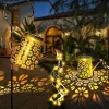Outdoor Solar Watering Can Lights - Hanging Kettle Pathway Lantern, Waterproof Metal Retro Lamp for Garden, Yard & Flower Bed Garland Decor