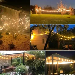 Outdoor Solar Wishing Ball String Lights, 5M 20 LEDs & 7M 50 LEDs Waterproof Fairy Lights for Christmas, Garden, Courtyard and Holiday Party Decoration 1 Set