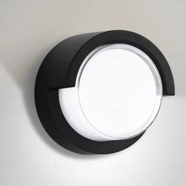 Outdoor Wall Lamp Porch Lamp 12W LED Matte Black Exterior Wall Lamp 3 Colors Can be Changed Suitable for Installing Wall Courtyard Lamp Garage Aisle Backyard Garden AC85-265V