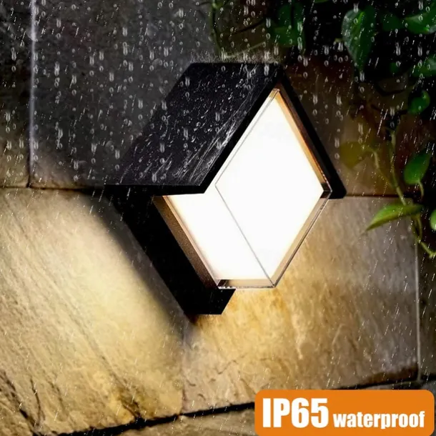 Outdoor Wall Lamp Porch Lamp 12W LED Matte Black Exterior Wall Lamp 3 Colors Can be Changed Suitable for Installing Wall Courtyard Lamp Garage Aisle Backyard Garden AC85-265V