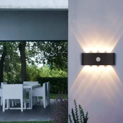 Outdoor Wall Light LED Motion Sensor Wall Sconce Light 8W Up Down Aluminium Modern Indoor Wall Lamps for Living Room Bedroom Corridor Hallway