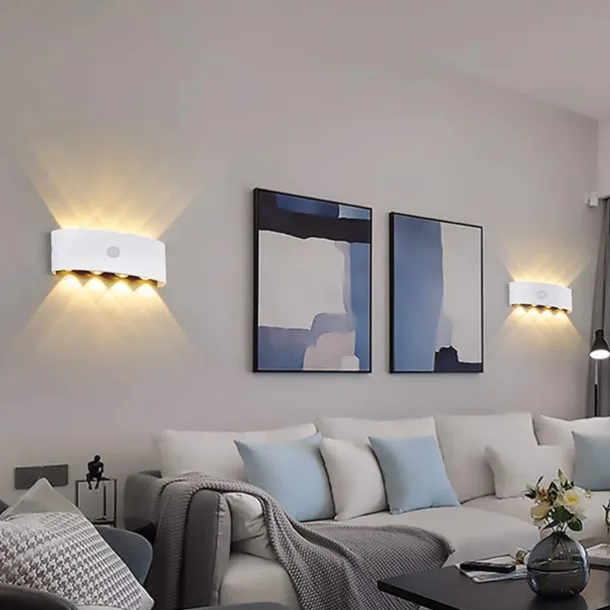 Outdoor Wall Light LED Motion Sensor Wall Sconce Light 8W Up Down Aluminium Modern Indoor Wall Lamps for Living Room Bedroom Corridor Hallway