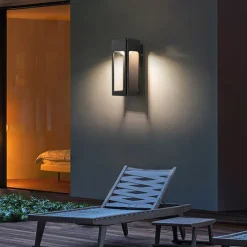 Outdoor Waterproof IP65 LED Long Strip Wall Light Modern Wall-Mounted Lamp Sconce Suitable for Living Room Courtyard Porch Patio, Black,Die-cast Aluminum Lights Warm White AC85-265V