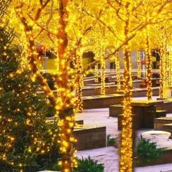 Outdoor Waterproof Solar LED String Lights 5M-20LEDs 7M-50LEDs 12mM-100LEDs 22M-200LEDs Christmas Fairy Light Holiday Lighting Tree Lights Wedding Party Christmas Tree Garden Indoor Outdoor Decoration