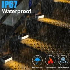 Outdoor Waterproof Solar Wall Lamp - Warm White & White Light 5 LEDs for Balcony, Steps, Deck, Porch and Fence Lighting 1pc