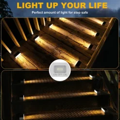 Outdoor Waterproof Solar Wall Lamp - Warm White & White Light 5 LEDs for Balcony, Steps, Deck, Porch and Fence Lighting 1pc