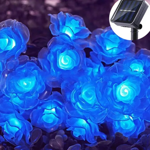 Outdoor Waterproof Solar Rose String Lights 12m-100LEDs 7m-50LEDs 6.5m-30LEDs Valentine's Day Wedding Party Outdoor Garden Decoration