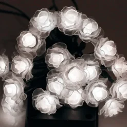 Outdoor Waterproof Solar Rose String Lights 12m-100LEDs 7m-50LEDs 6.5m-30LEDs Valentine's Day Wedding Party Outdoor Garden Decoration