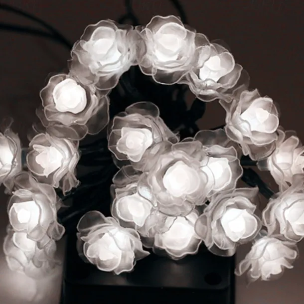 Outdoor Waterproof Solar Rose String Lights 12m-100LEDs 7m-50LEDs 6.5m-30LEDs Valentine's Day Wedding Party Outdoor Garden Decoration