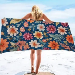 Oversized Beach Towel 100% Micro Fiber 35"x70", Large Swim Towel for Teens and Adults, Quick-Dry, Absorbent, Soft, Versatile for Travel, Bath and Pool Holiday Gift 160x80cm