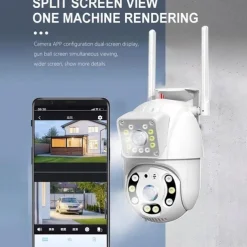 1080P Dual Lens Outdoor Security Camera CCTV Surveillance Camera PTZ Camera 2.4GHz Wireless WiFi Camera Motion Detection Night Vision Auto Tracking Camera IP66 Waterproof