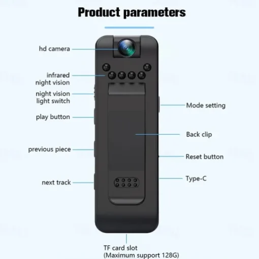 1080P Full HD Mini Camera Infrared Night Vision with LED Screen Small Bodycam Smart Security Sports DV Camcorder Car DV