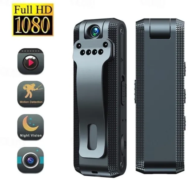 1080P HD Video Recorder Mini Hidden Camera Clip IR Night Cam Back Clip Body DV RDV DVR Video Surveillance Camcorder Loop Recording