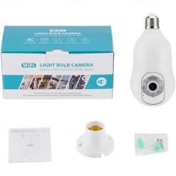 1080P HD Wireless WiFi Bulb Camera 2MP Light Socket IP Camera for Home Security Recording Indoor&Outdoor Two Way Audio PTZ Camera Baby Monitor with Night Vision Motion Tracking Auto Tracking