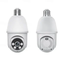 1080P Light Bulb Security Camera with Motion Detection and Alarm 2.4GHz WiFi Only Two-Way Talk Color Night Vision Human Detection for Indoor/Outdoor Home Security (with LED Bulb)
