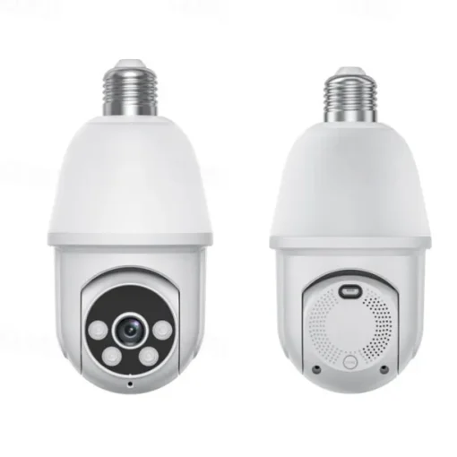 1080P Light Bulb Security Camera with Motion Detection and Alarm 2.4GHz WiFi Only Two-Way Talk Color Night Vision Human Detection for Indoor/Outdoor Home Security (with LED Bulb)