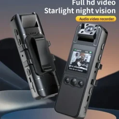 1080P Ultra Clear Camera No WiFi Function Mini Back Clip-on Camera Recorder Can Flip Lens Small Security Portable Camera 1.3 Inch Color Screen Side Recording Side Viewing Suitable For Home And