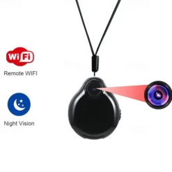 1080P Wearable Pendant Necklace Mini Mirco Wifi P2P IP Camera DV Remote Wireless Camcoder With Night Vision Motion Detection Cam