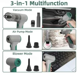 12000PA New Powerful Wireless Car Vacuum Cleaner Multifunctional Strong Suction 3 Gear Adjustment Mini Portable Strong Robot Cleaner Home Car Dual Use Vacuum Cleaner Keyboard Cleaning Tool