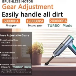 12000PA New Powerful Wireless Car Vacuum Cleaner Multifunctional Strong Suction 3 Gear Adjustment Mini Portable Strong Robot Cleaner Home Car Dual Use Vacuum Cleaner Keyboard Cleaning Tool
