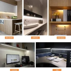 2Pack Cabinet Lights USB Powered Smart LED Kitchen Light Hand Sweep Sensor Light High Brightness Backlight for Cabinet Wardrobe Drawer Sensor Light 30/40cm