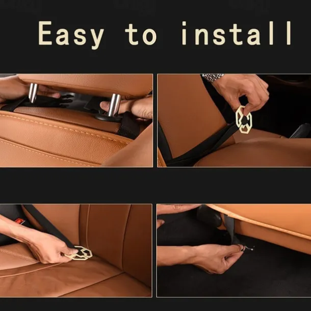 2Pack Car Seat Back Organizer PU Leather Car Seat Protector Travel Accessories Car Organizer Seat Protector Kick mats Back seat Protector and Cup Holder Travel Accessories