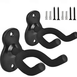 2Pack Guitar Hangers, Metal Wall Mounted Guitar Hook For Folk Music, Bass, Electric Guitar, Classical Guitar