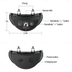 Pack of 3 Dog Bark Collar Barking Training Collar Waterproof & Rechargeable Automatic Shock Control Prong Collar with Beep & Shock for Small Medium Large Dogs