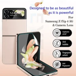 [2+2Pack] Screen Protector + Camera Lens Protector For Samsung Galaxy Z Flip 7 Z Flip 6 Z Flip 5 Z Flip 4 Z Flip 3 TPU Hydrogel 9H Hardness Anti Bubbles Anti-Fingerprint High Definition Explosion
