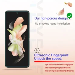 [2+2Pack] Screen Protector + Camera Lens Protector For Samsung Galaxy Z Flip 7 Z Flip 6 Z Flip 5 Z Flip 4 Z Flip 3 TPU Hydrogel 9H Hardness Anti Bubbles Anti-Fingerprint High Definition Explosion