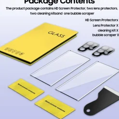 [2+2Pack] Screen Protector + Camera Lens Protector For Samsung Galaxy S25 Ultra S25 Ultra Plus S24 Ultra Plus S23 S22 S21 S20 Plus Ultra S10 Tempered Glass 9H Hardness Anti Bubbles Anti-Fingerprint