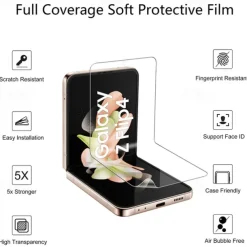 [2+2Pack] Screen Protector + Camera Lens Protector For Samsung Galaxy Z Flip 7 Z Flip 6 Z Flip 5 Z Flip 4 Z Flip 3 TPU Hydrogel 9H Hardness Self-healing Anti Bubbles Anti-Fingerprint High Definition