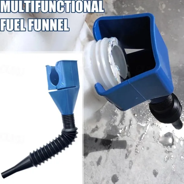 2Pack-Car Refueling Funnel Telescopic Hose Plastic Funnel Filter Transfer Tool Motorcycle Gasoline Engine Oil Filling Catheter Tools