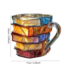Painted Book Mug 300ml/10oz Guitar Coffee Cup Book Coffee Mug Unique Colorful Resin Books Stack Coffee Cup Collection Gift Ideal for Book Lover Gifts