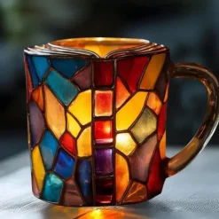 Painted Book Mug 300ml/10oz Guitar Coffee Cup Book Coffee Mug Unique Colorful Resin Books Stack Coffee Cup Collection Gift Ideal for Book Lover Gifts