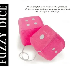 1Pair Car Pendant Interior Hanging Rearview Mirrors Short Plush Fuzzy Dice 2.75inc Plush Car Decorative Hanging Mirror Fuzzy Dice Lucky Hanging Accessories