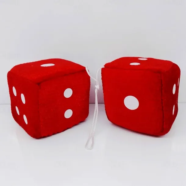 1Pair Car Pendant Interior Hanging Rearview Mirrors Short Plush Fuzzy Dice 2.75inc Plush Car Decorative Hanging Mirror Fuzzy Dice Lucky Hanging Accessories