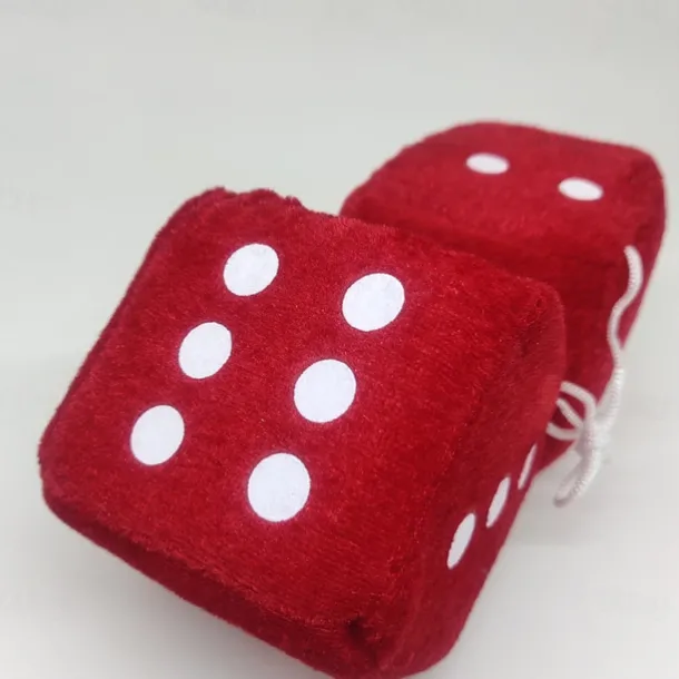 1Pair Car Pendant Interior Hanging Rearview Mirrors Short Plush Fuzzy Dice 2.75inc Plush Car Decorative Hanging Mirror Fuzzy Dice Lucky Hanging Accessories