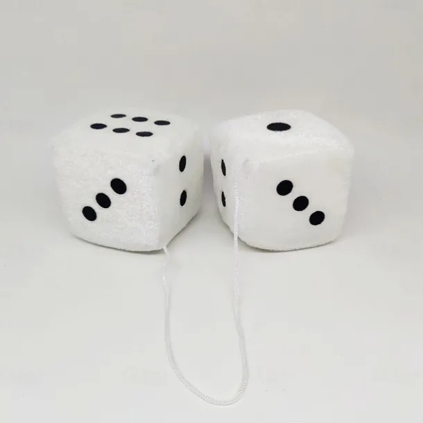 1Pair Car Pendant Interior Hanging Rearview Mirrors Short Plush Fuzzy Dice 2.75inc Plush Car Decorative Hanging Mirror Fuzzy Dice Lucky Hanging Accessories