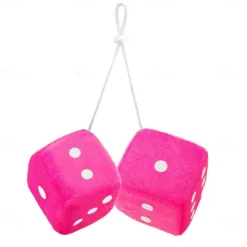 1Pair Car Pendant Interior Hanging Rearview Mirrors Short Plush Fuzzy Dice 2.75inc Plush Car Decorative Hanging Mirror Fuzzy Dice Lucky Hanging Accessories