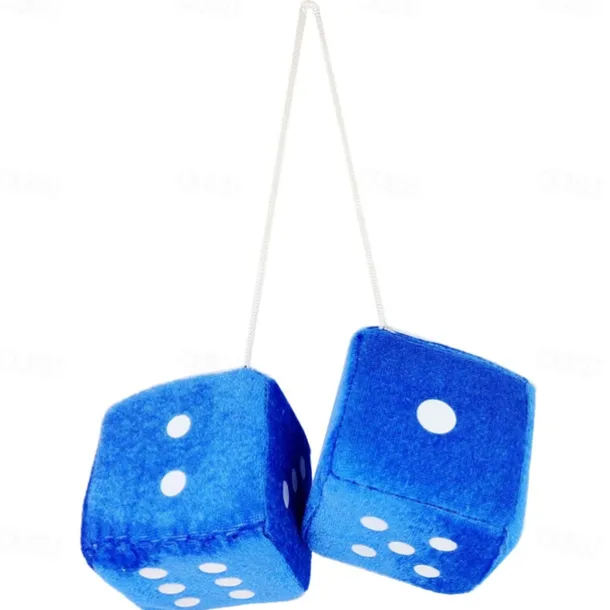 1Pair Car Pendant Interior Hanging Rearview Mirrors Short Plush Fuzzy Dice 2.75inc Plush Car Decorative Hanging Mirror Fuzzy Dice Lucky Hanging Accessories