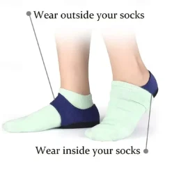 1pair Heel Brace With Hook And Loop Fastener Breathable Heel Cushions Heel Cups With Gel Pads For Women Men